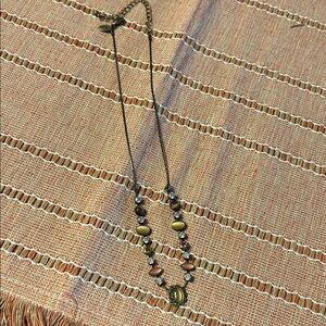 Lia Sophia Brown and Gold Beaded Necklace